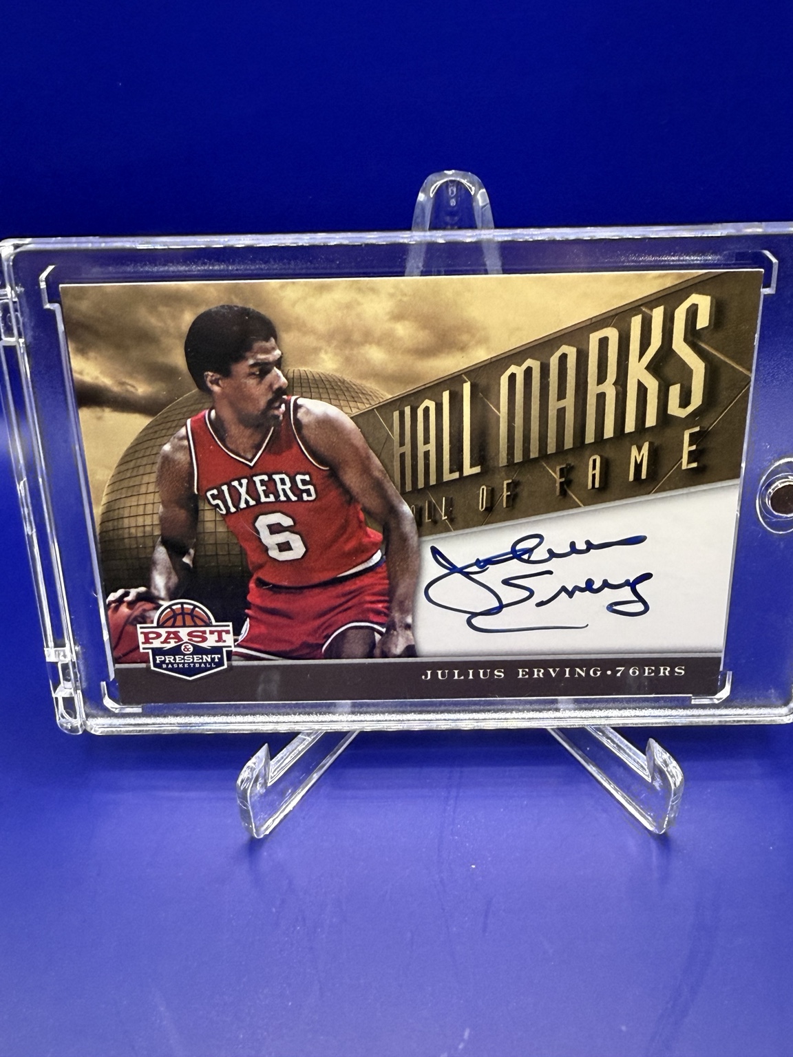 Julius Erving Hall Marks Autograph