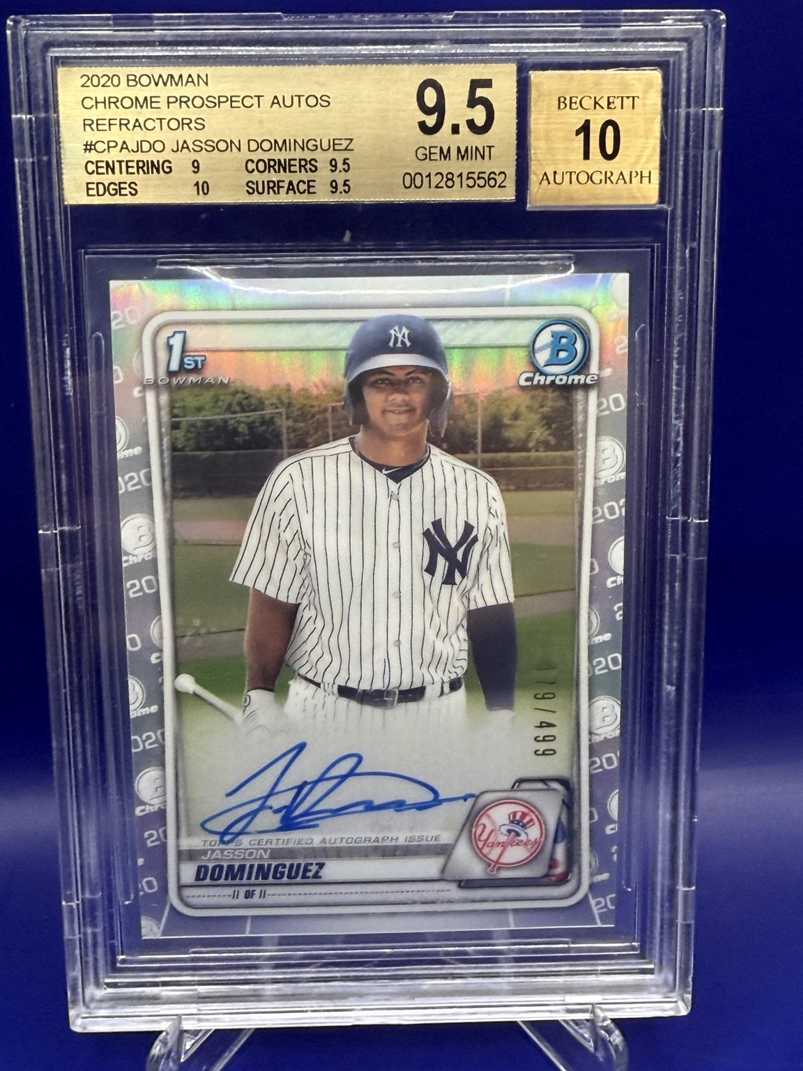 Jasson Dominguez Prospect Autographs Refractors