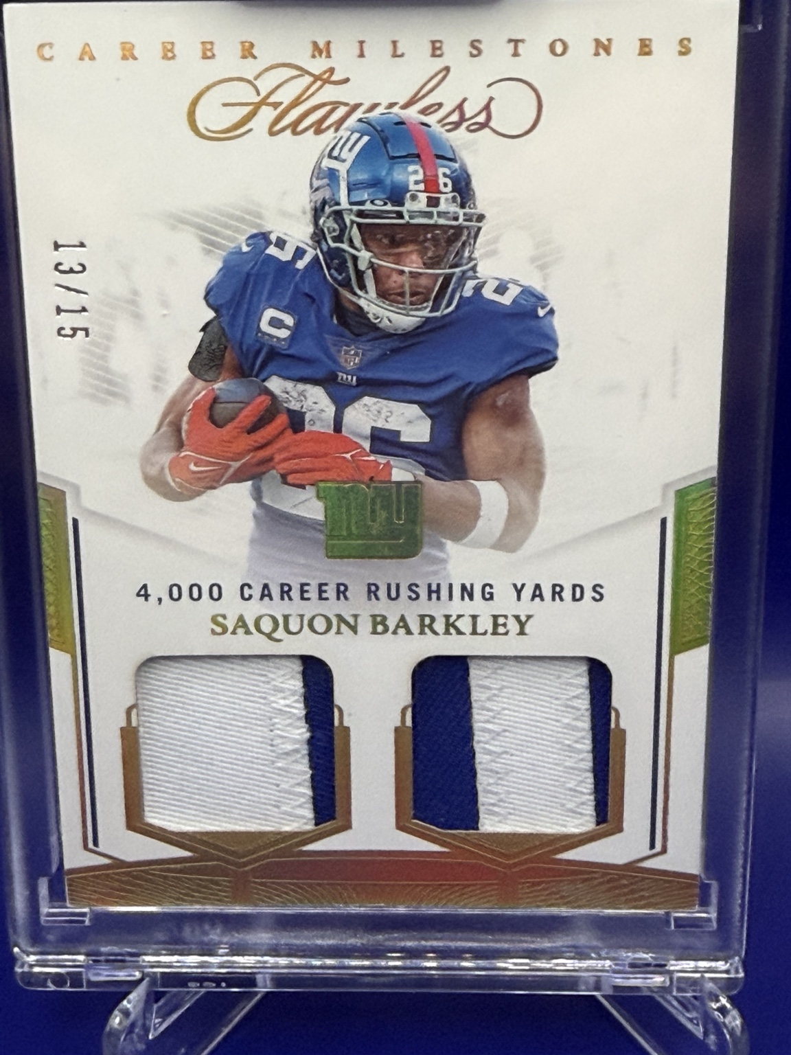 Saquon Barkley Career Milestones Dual Patch