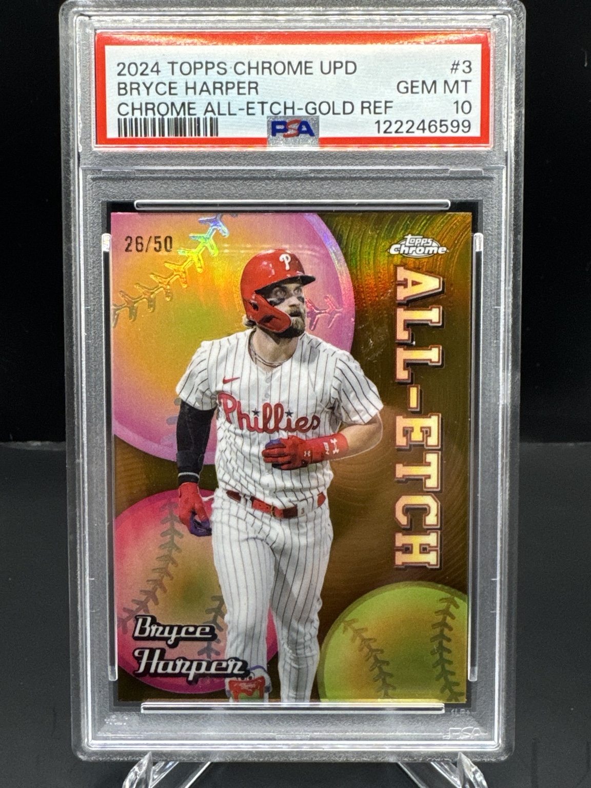Bryce Harper Chrome All-Etch Gold Refractor